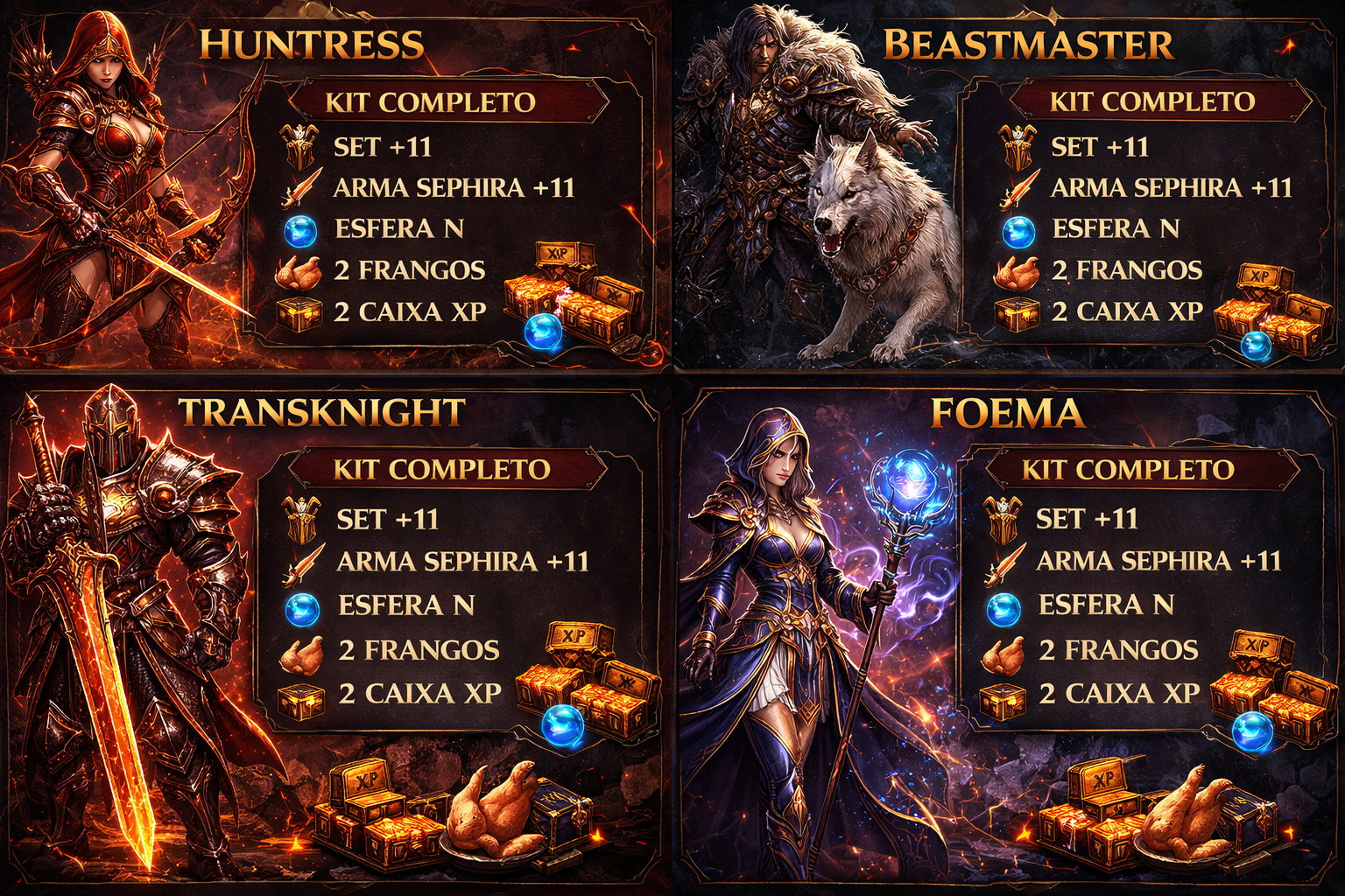 KitIniciante - Set e Arma iniciante 1 classe +11